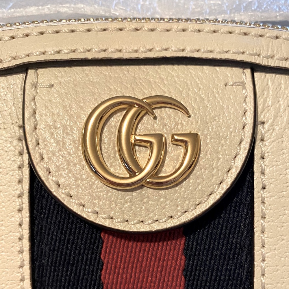 ✨SOLD!✨NEW!✨GUCCI✨GG SUPREME TEXTURED LEATHER DOME BAG - Picture 12 of 16